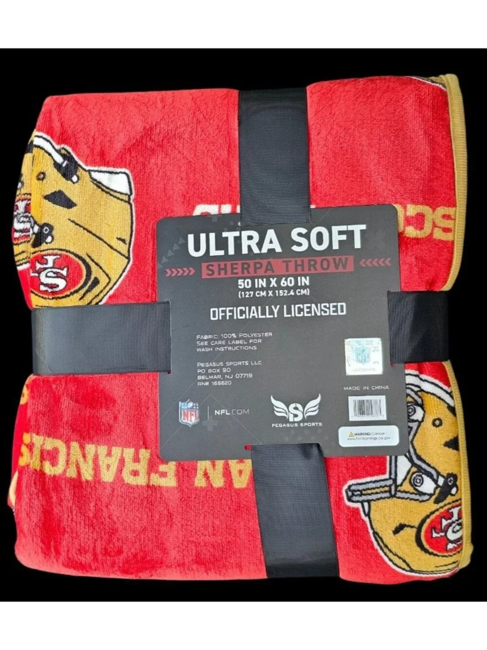 San Francisco 49ers Sherpa Throw Blanket Ultra Supersoft 60